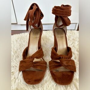 Anthropologie Liendo Suede Ankle-tie Sandals Size 6.5